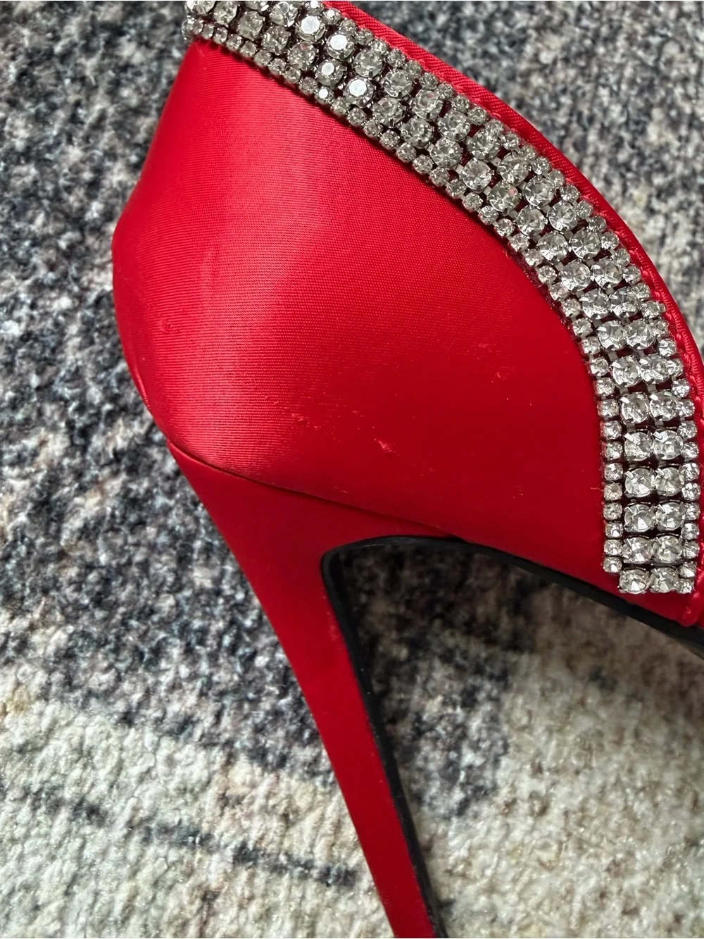 Red crystal rhinestone high heels